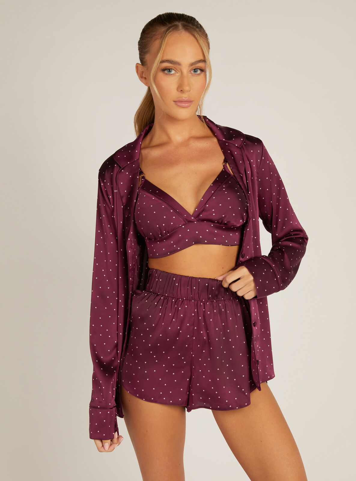 Heart satin shorts | Boux Avenue UK