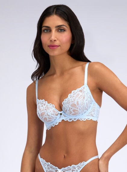 Heidi sheer lace plunge bra