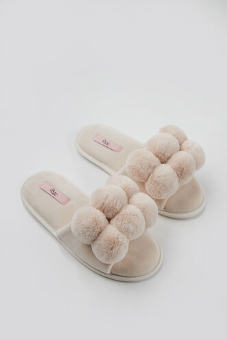 Pom pom slider slippers