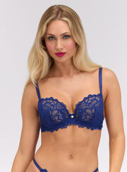 Heidi sheer lace plunge bra
