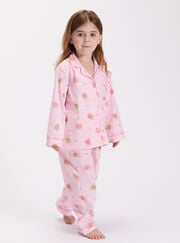 Kids' teddy bear fleece pyjamas in a bag