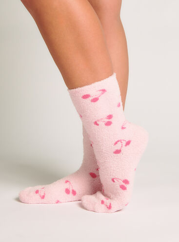 Cherry fluffy socks