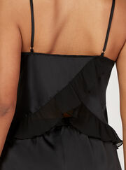 Chiffon frill satin cami set