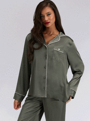 Oversized satin top and pant pyjama set