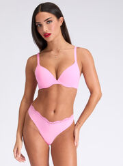 Push up microfibre plunge t-shirt bra