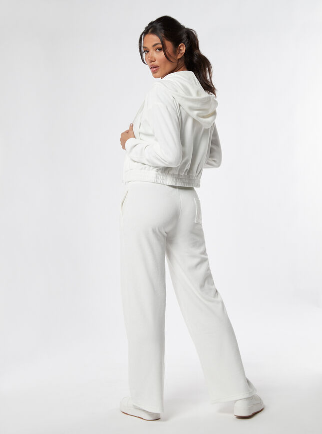 Velour wide leg trousers