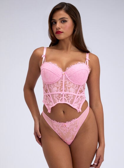 Carmine lace basque