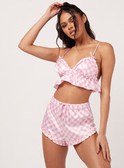 Evalina gingham cami and shorts set