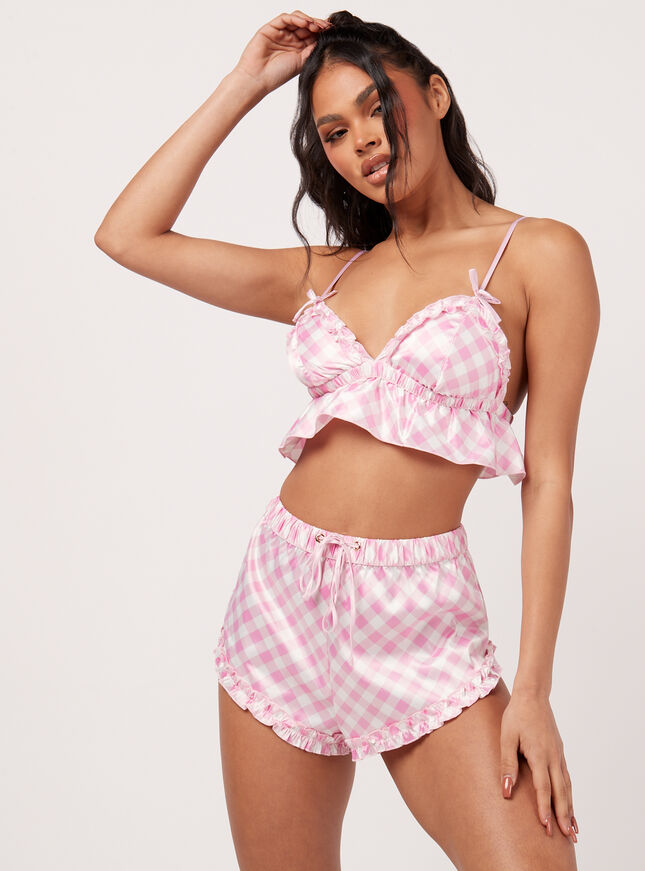 Evalina gingham cami and shorts set