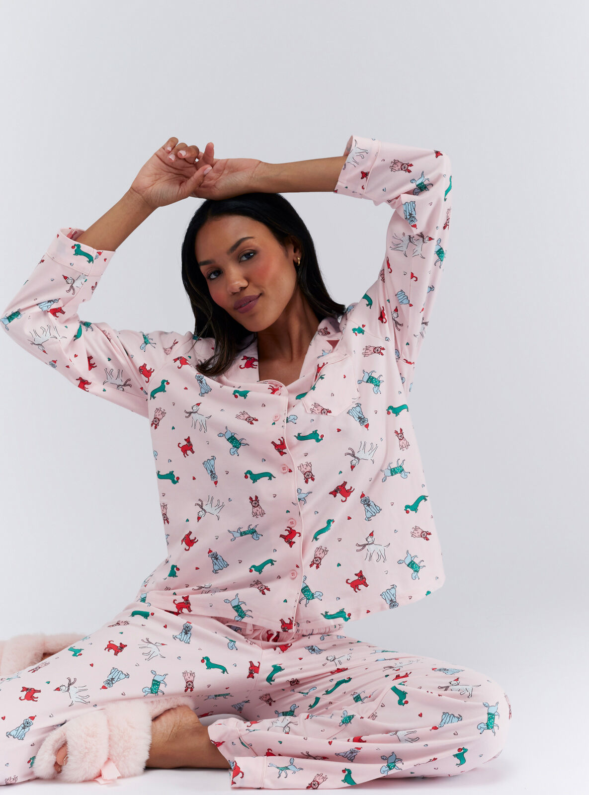 Multicoloured dog pyjamas in a bag | Powder Pink | Boux Avenue UK