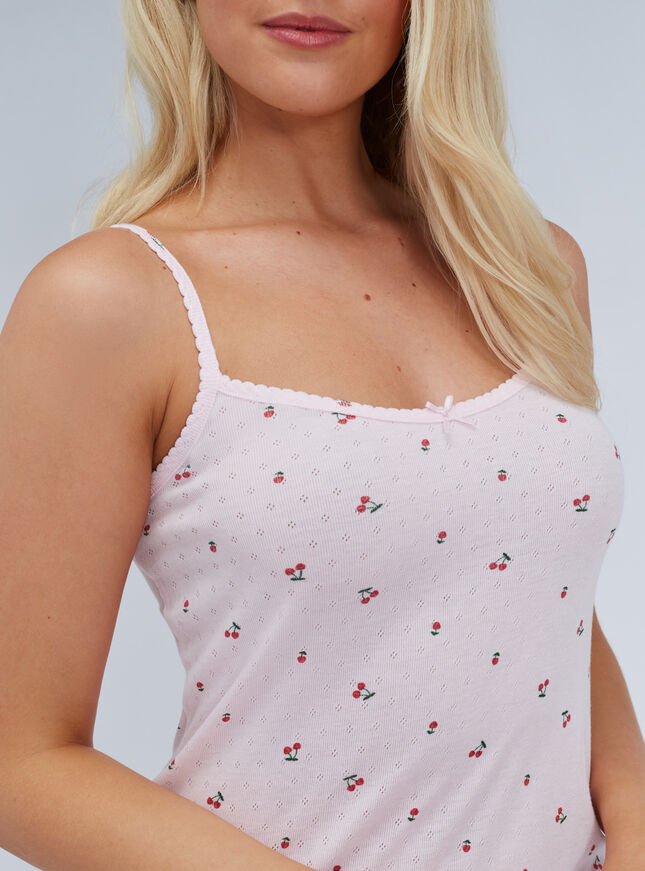 Cherry pointelle nightdress