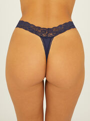 Lace and microfibre thong