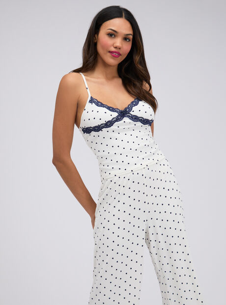 Heart ribbed long pyjama set