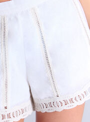 Linen blend beach shorts