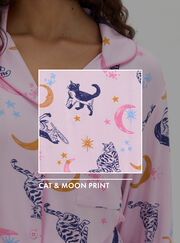 Cat & moon modal long pyjama set