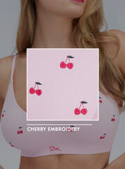 Cherry embroidered seamless bralette