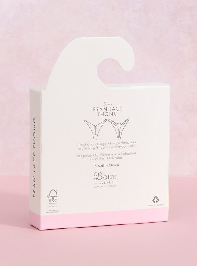 3 pack Fran lace thongs