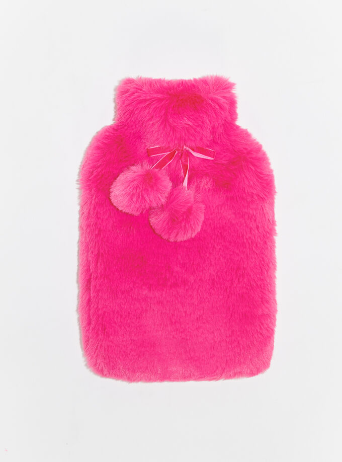 Fluffy hot water bottle, Hot Pink