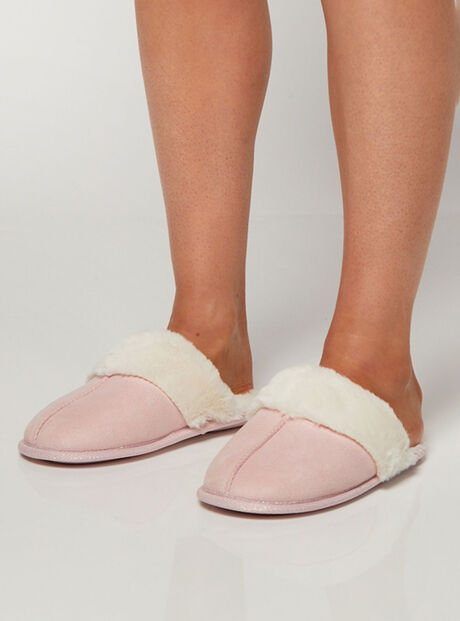 Suedette mule slippers