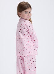 Kids' ditsy heart fleece pyjamas in a bag