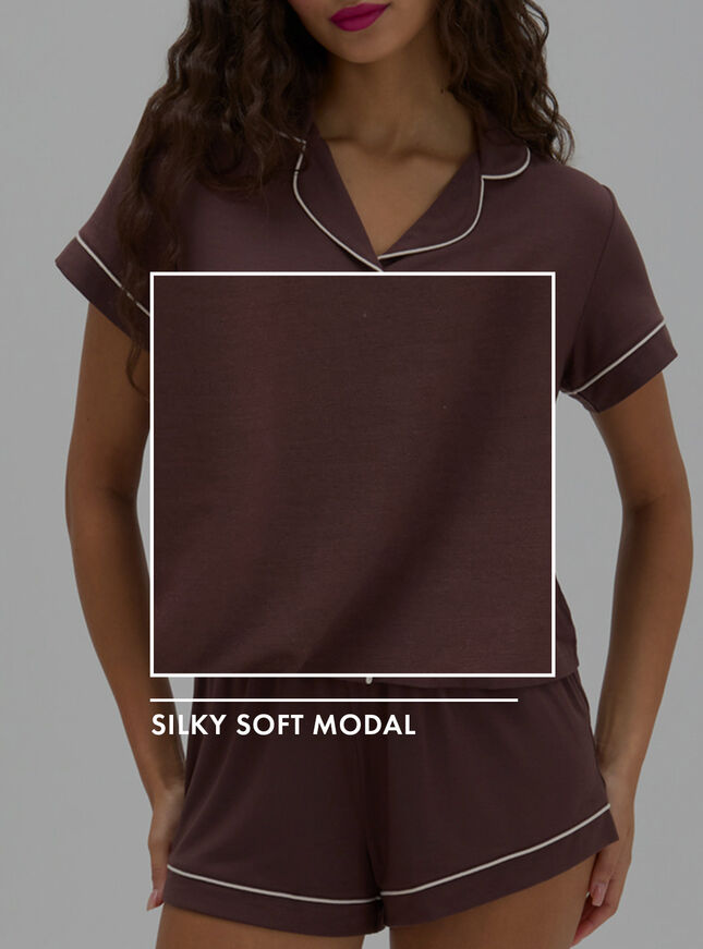 Piping modal short pyjama set