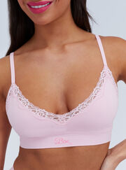 Lace plunge seamless bralette