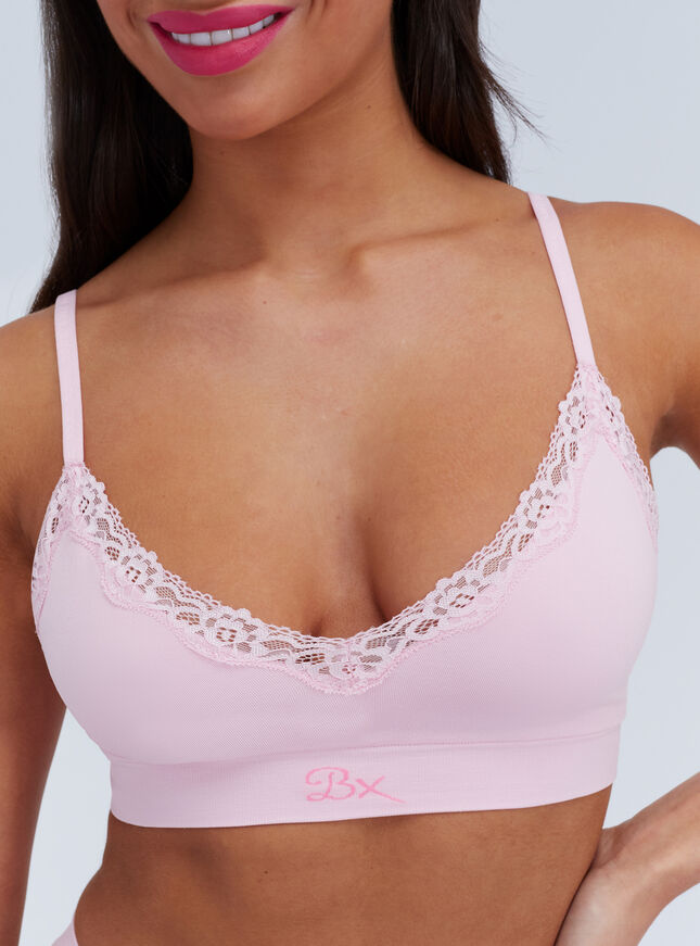 Lace plunge seamless bralette