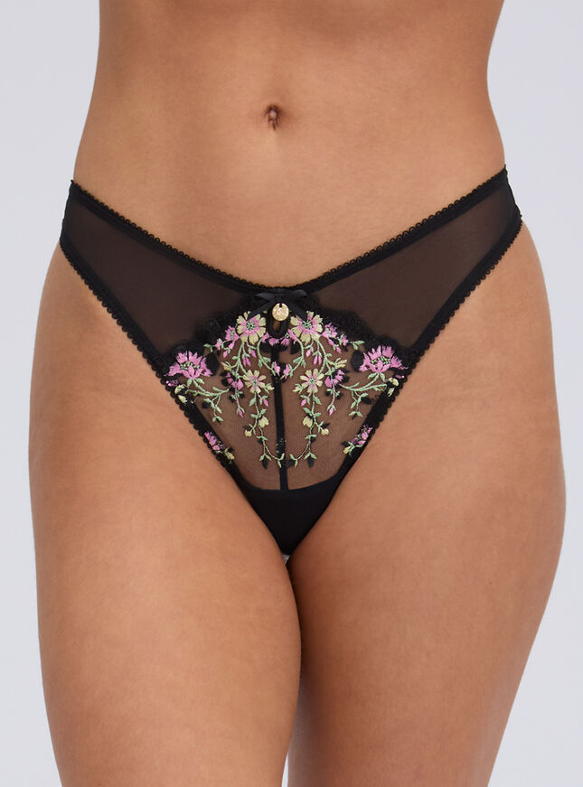 Zinnia embroidered thong