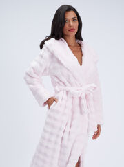 Bubble texture fluffy long dressing gown