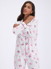Multi bows fleece pyjamas in a bag