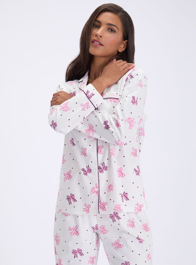 Multi bows fleece pyjamas in a bag