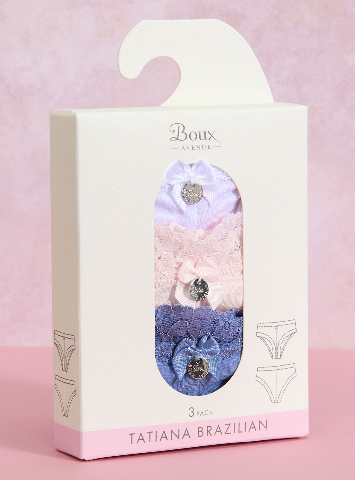 Boux Avenue 3 pack Tatiana brazilian knickers - White Mix - 14 Boux Avenue 3 pack Tatiana brazilian knickers - White Mix - 14