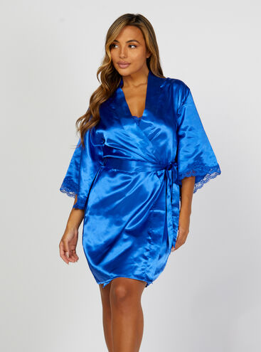 Maisie satin short robe