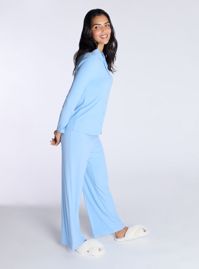 Ribbed modal pyjama top