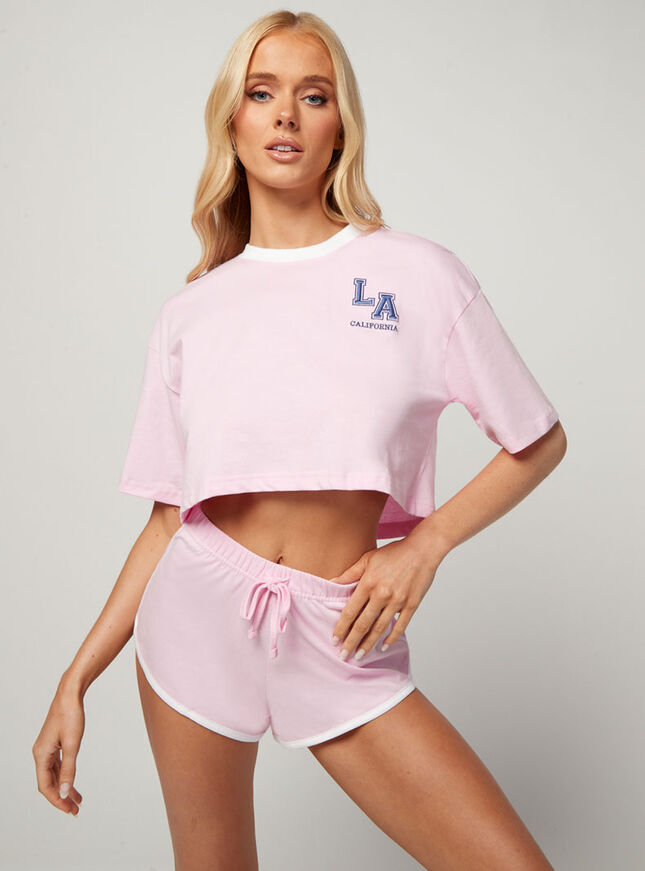 LA boxy tee and short set