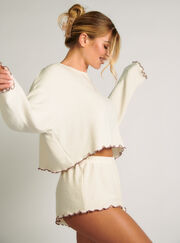 Lettuce edge fleece short lounge set