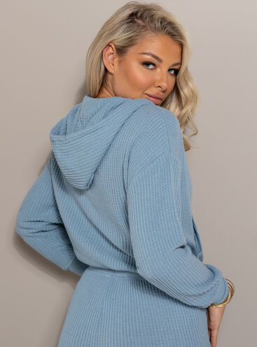 Lillie waffle zip through hoodie