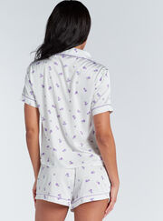 Luxe satin floral short pyjama set