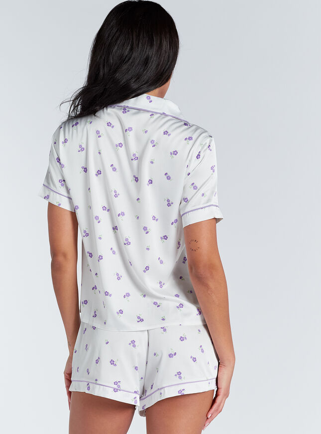 Luxe satin floral short pyjama set