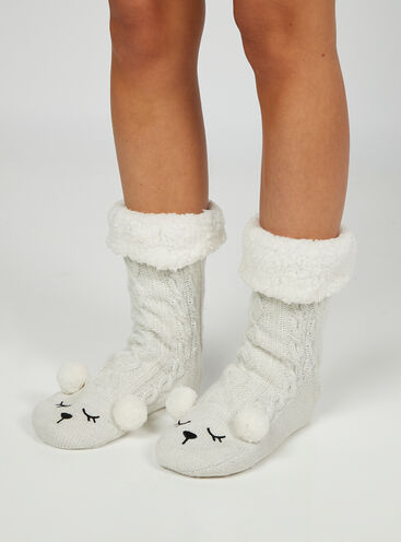 Polar bear slipper socks