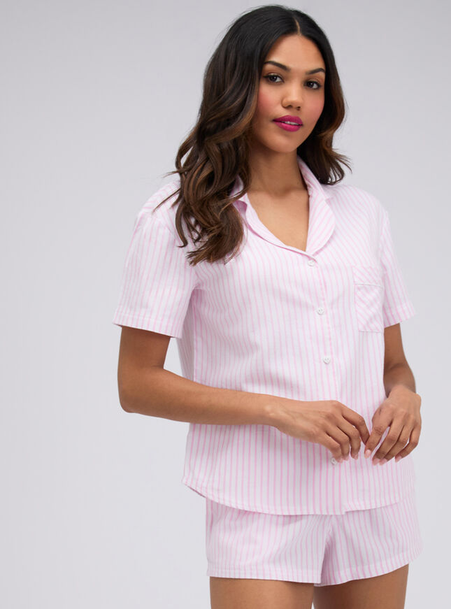 Striped cotton short pyjama set