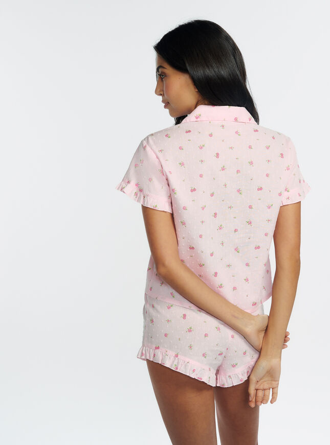 Ditsy rosebud cotton short pyjama set