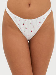 Gigi floral pointelle thong