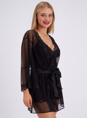 Mallory mesh kimono robe