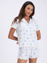 Love cloud fleece pyjama shorties in a bag