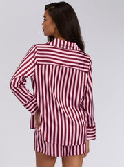 Oversized satin top and shorts pyjama set