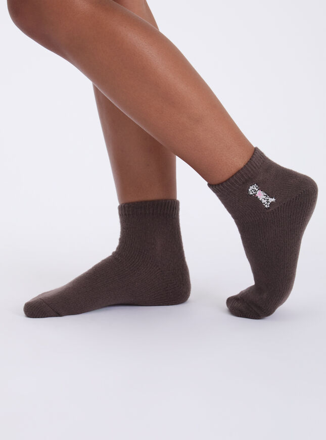 2 pack Dalmatian knitted trainer socks