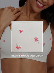 Floral embroidered seamless bralette