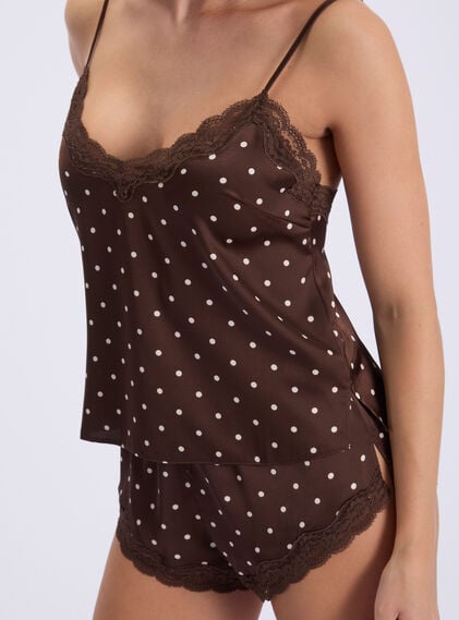 Daisy polka dot satin cami set