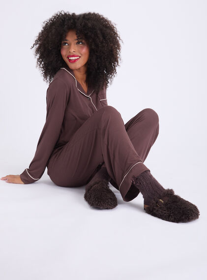 Teddy fleece clog mule slippers